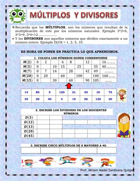 Múltiplos e divisores .